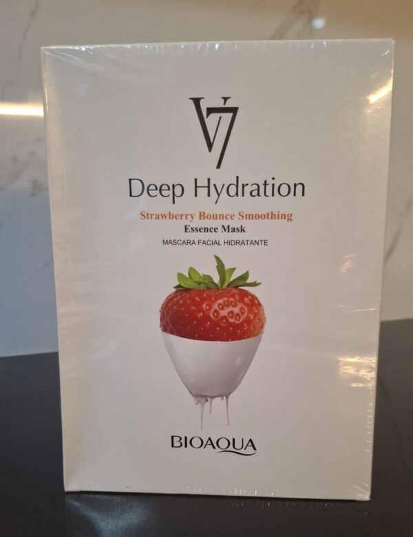10 UNIDADES DE MASCARILLA FACIAL HIDRATANTE FRESA CON LECHE BIOAQUA DE 30G - Imagen 3