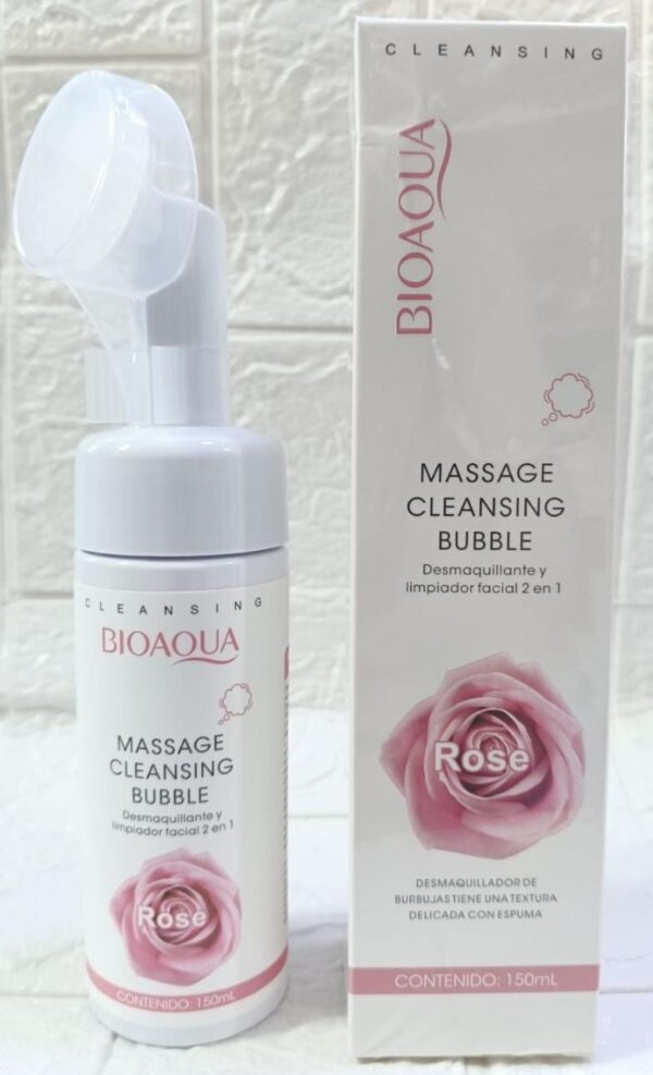 ESPUMA LIMPIADORA ROSAS BIOAQUA DE 150ML con cepillo incorporado